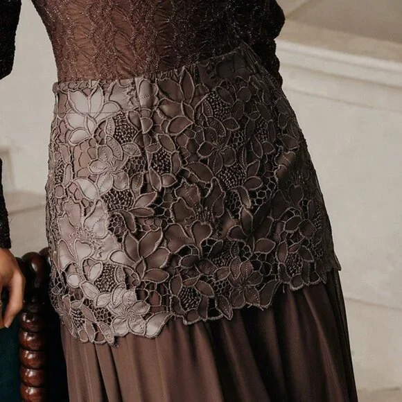 Coffee Brown Elegant Women's Savoree Skirt